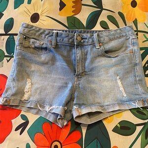GAP Light Blue Distressed Jean Shorts